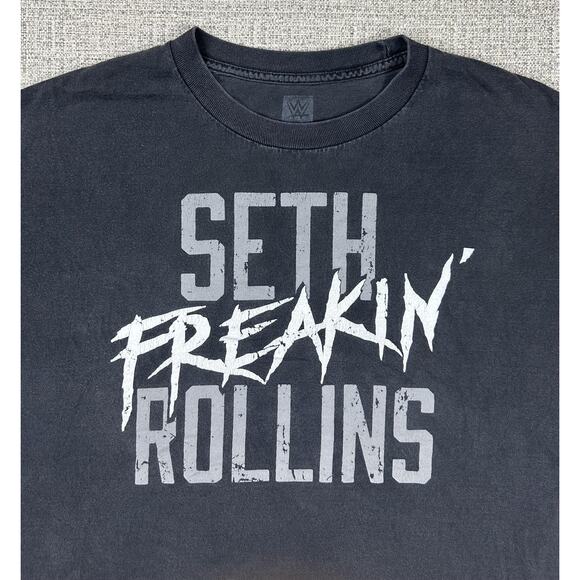 WWE Seth Rollins Shirt Mens XL Black Freakin Wrestling Tee WWE Authentic Fader - Picture 2 of 9